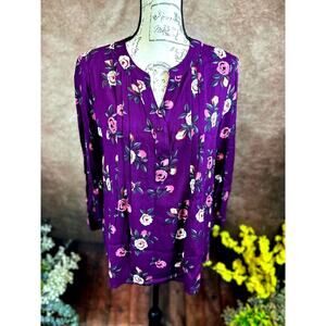 Monday Fun Kearney ¾ Sleeve Chinese Collar Blouse M